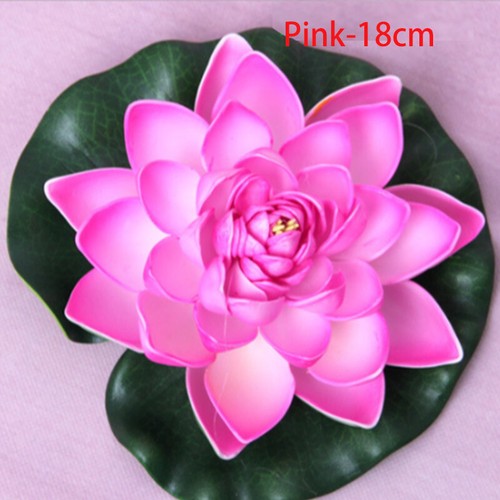 18/28cm Artificial Floating Water Lily Lotus Flower Home Garden Pond Plant Decor - Picture 18 of 29