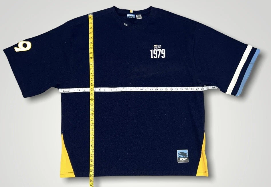 Camiseta vintage Pony 1979 azul marino jersey poliéster para hombre talla 3XL, excelente estado Foto 2 de 4