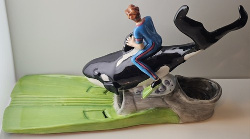 Happy Toes Swim Fin Diver Guy with Killer Whale Heather Goldminc Rare Brand New - Picture 8 of 20