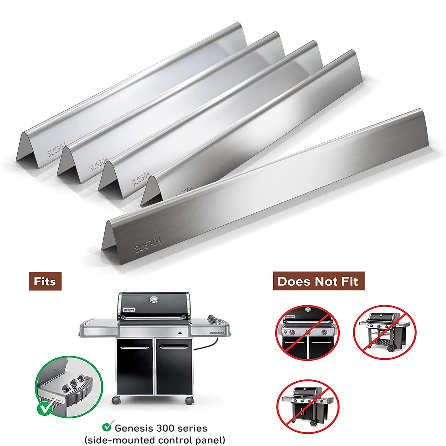 7540 SUS304 Flavor Bars Kit for er Genesis 300 Series,E310,E320,S310