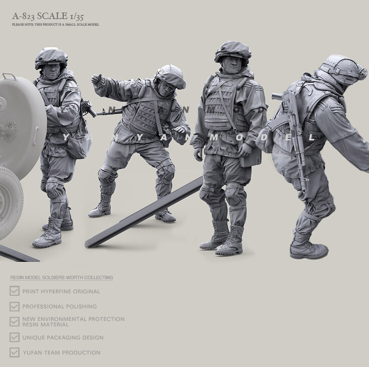 1/35 Resin Modern Russian 4 Soldiers Alite Force Unpainted 