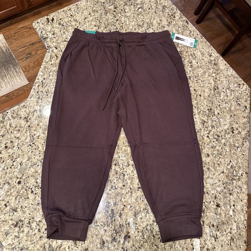 Danksin Women Scuba Pants Joggers Espresso Brown Drawstring Pockets Size XL NEW - Picture 6 of 11