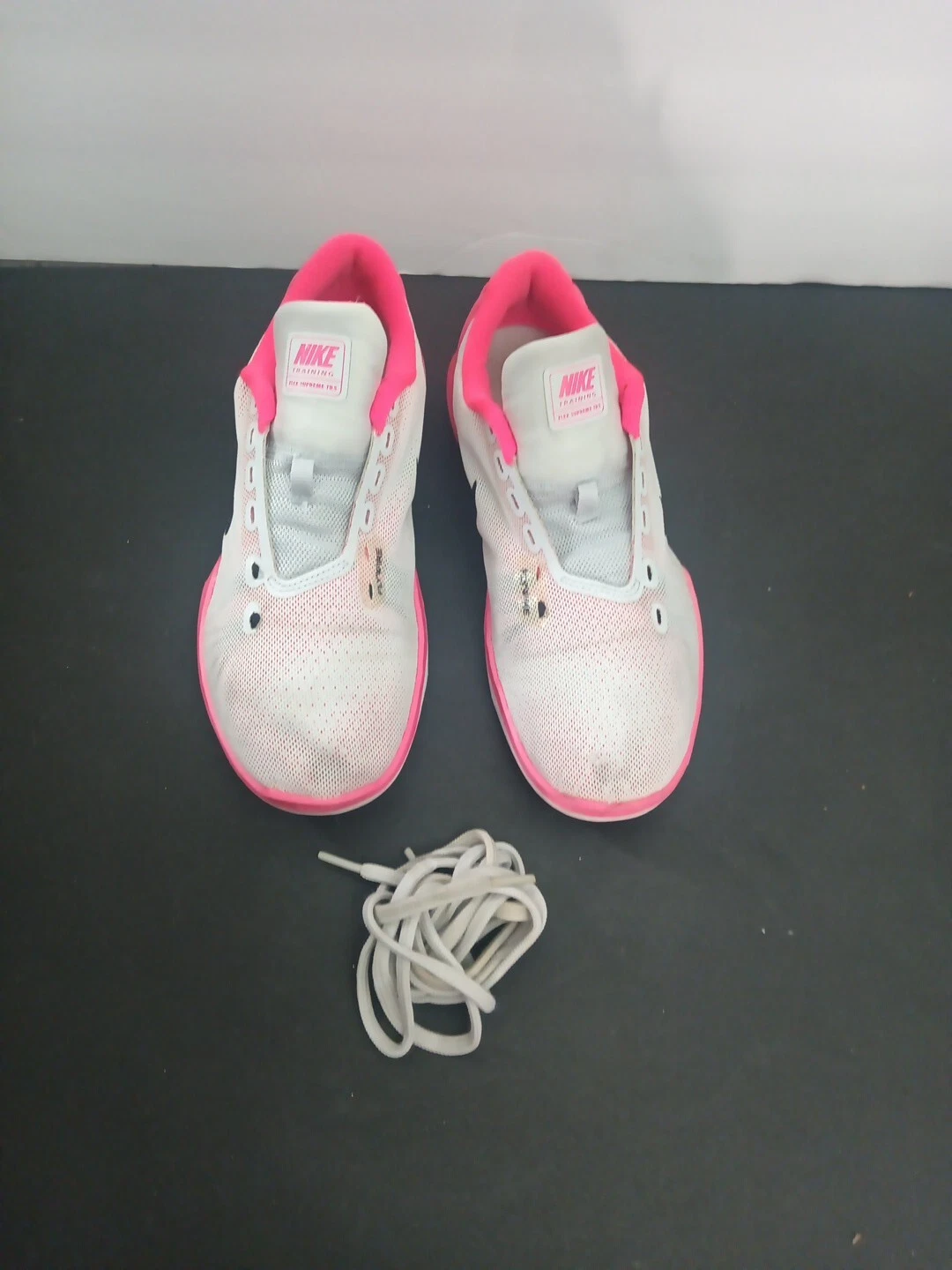 Chaussures de course femme Nike Flex Supreme Tr 4 blanc rose 819026 100 à lacets 7,5