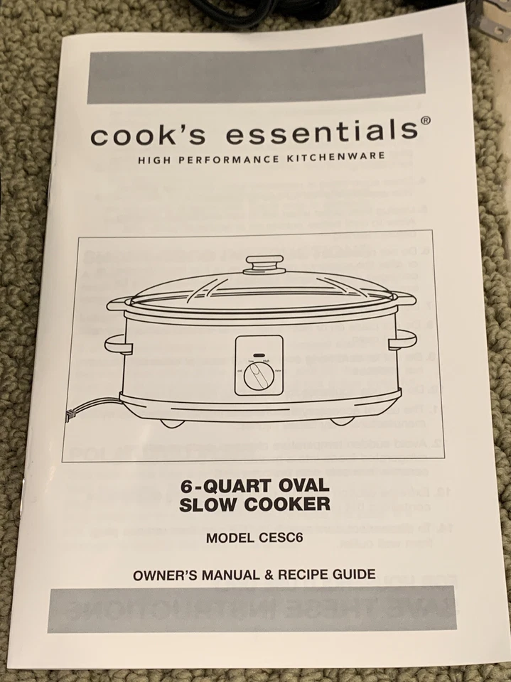 NWOB Cook's Essentials 6-QT Slow Cooker Electric Chrome Model CESC6 Never Used - Image 4 of 4