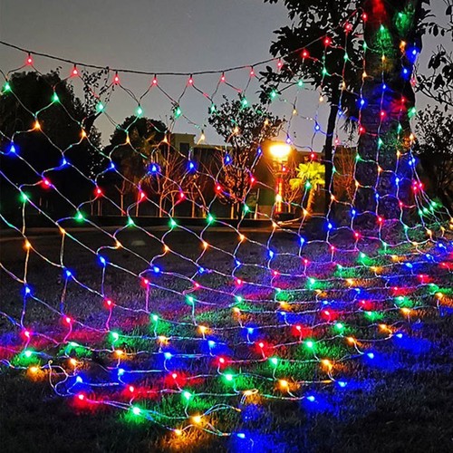 444LED Peacock Waterfall Net Mesh Curtain Light Fairy String Lights Xmas Party - Picture 21 of 30