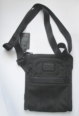 Authentic TUMI Alpha 2 Crossbody Pocket Bag Small Black Ballistic Nylon 22110D2