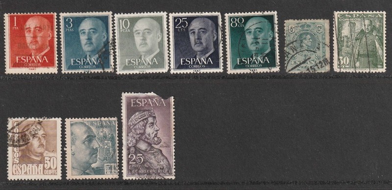 SPAIN STAMP MIXTURE, 10 Used Stamps