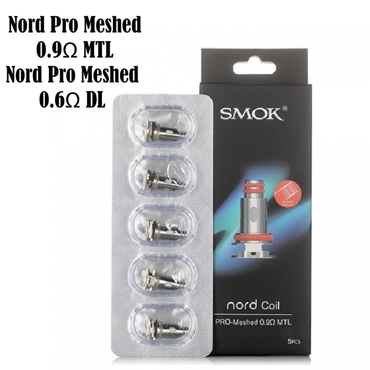 SMOK Nord Pro Mesh 0.6Ω DL 0.9Ω MTL Replacement Nord Pro Kit Coils -  Authentic