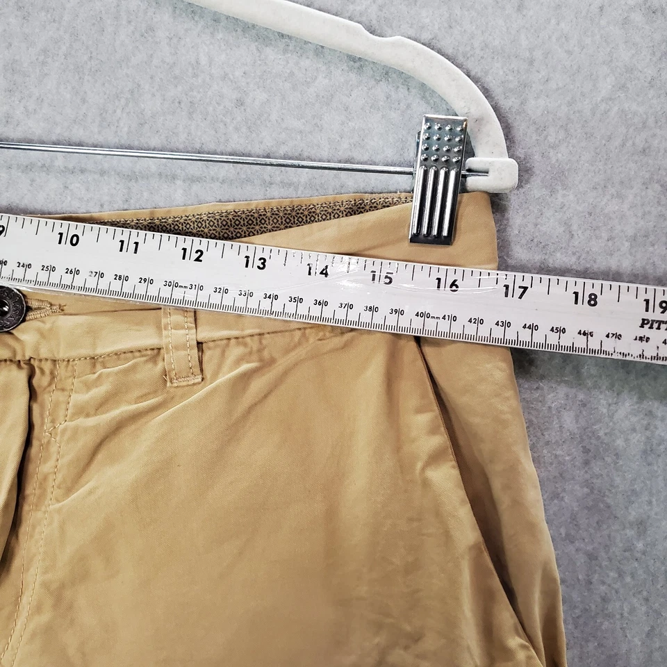 Guess Hombres Pantalones Cortos 32 Beige Chino tiro medio Bolsillo con Cremallera 10" Entrepierna Informal Foto 4 de 4