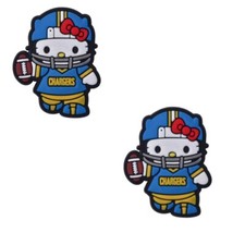 NFL Los Angeles Chargers Football Kitty Crocs Shoe Charms Jibbitz - 2 pieces