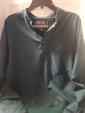 Zero Restriction Pullover Green   1/4 Snap Golf Windbreaker Men's M Made in USA 