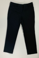 Women's TALBOTS Size 8 Petite Hampshire Ankle Pant Black Cotton Rayon Spandex
