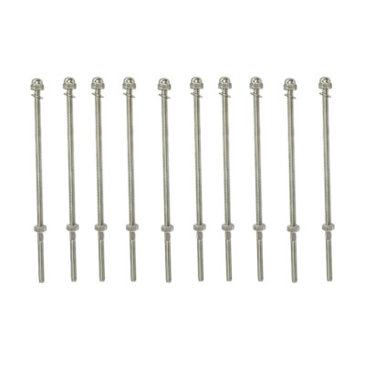 10PC 10'' 316 SS Hand Swage Long Thread End Fitting for 1/8'' Cable Railing Rail
