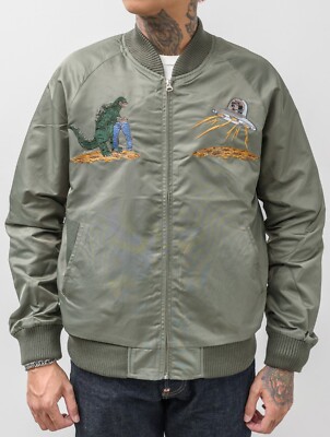 Studio D'Artisan Godzilla 4417 MA-1 Sukajan Green Jacket