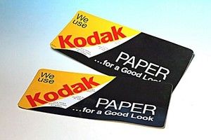 Kodak "We Use Kodak Paper" Labels - Set of 2 -  1980's Original Kodak Product