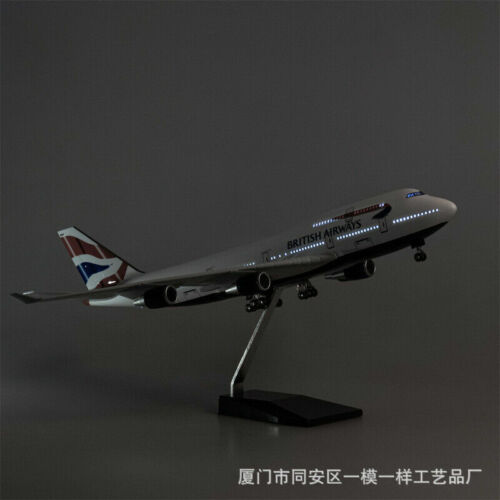 1/150 British Airways 747-400 passengerAirplane Plane Model w/Voice Light Stand - Picture 1 of 10