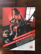 Pubblicità stampa originale d'epoca 1985 nuova macchina sollevamento pesi DP MegaTec Home