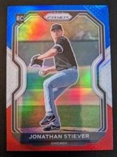 2021 Prizm Baseball Jonathan Stiever Red White Blue Parallel Rookie 68 White Sox