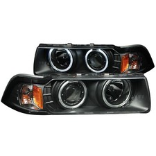 For 1992-1998 BMW E36 3 Series Coupe Anzo Projector Halo Headlights Black