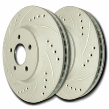 SP Performance F18-333 Drilled Slotted Brake Rotors ZRC Coating L/R Pr Rear
