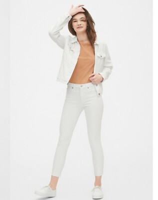 NWT Gap Mid Rise True Skinny Jean White 