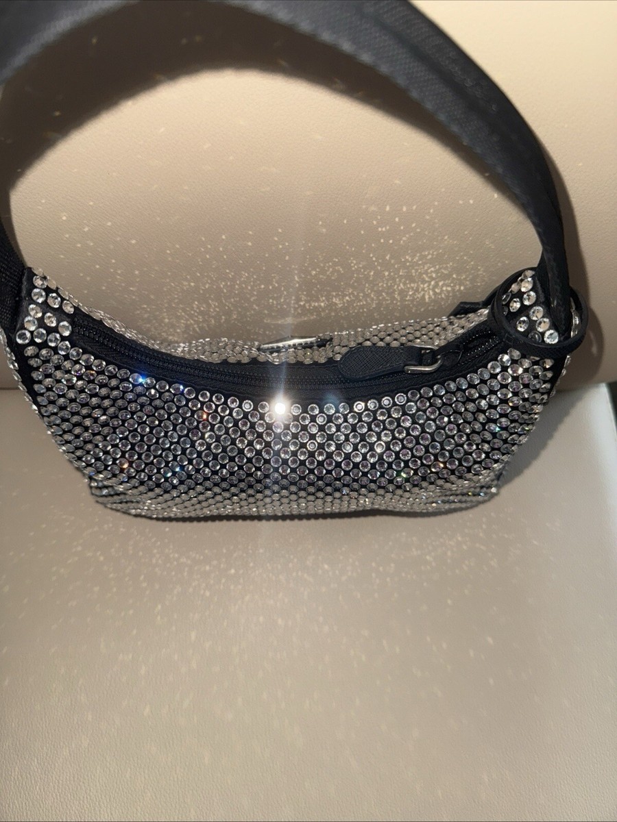 Prada Re-Edition 2000 Hobo Crystal Embellished Satin Mini Prada Re-Edition 2000 Hobo Crystal Embellished Satin Mini