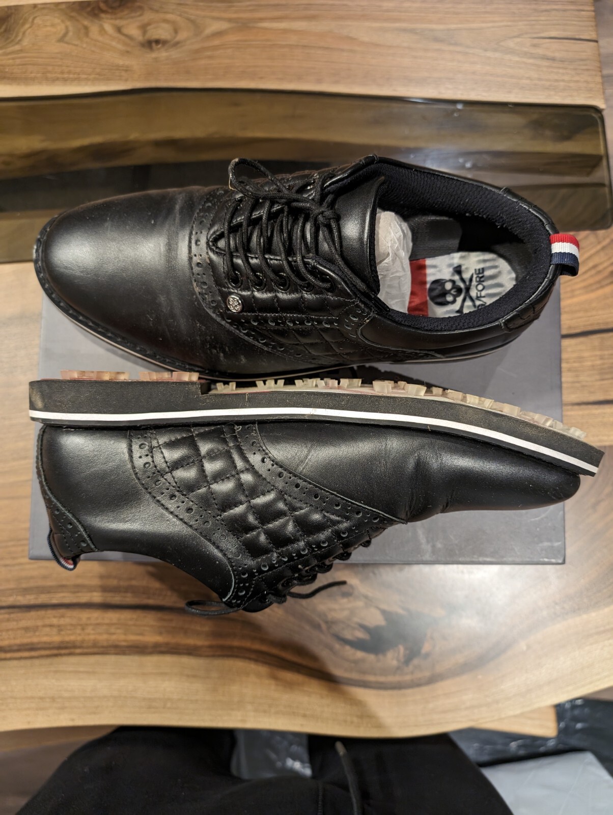 G/FORE mens Black leather Gallivanter golf shoes size 10.5 eBay