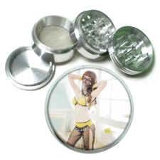 Harem Pin Up Girls D10 Theme Aluminum Herb Grinder 63mm 4 Piece Hand Mueller 