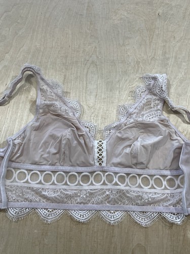 Victoria’s Secret Dream Angels Ivory Crochet Lace Longline Bralette Bra Sz M - Picture 5 of 8