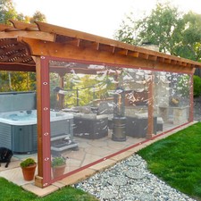 Brown Rainproof Clear Awning Canopy Tarpaulin Plastic Porch Screens Deck Covers