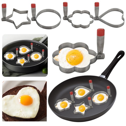Mini Egg Rings Stainless Steel Metal Fried egg Pancake Mould Cake Mold 4 Shapes