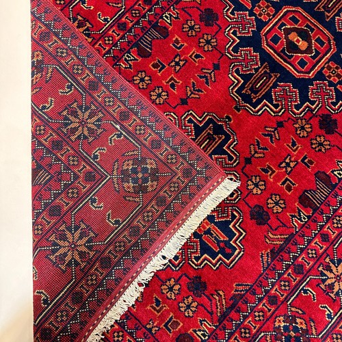 Handmade (3' x 10') Red Afghan Khal Mohammadi Wool Runner Rug for Hallway - Picture 5 of 10