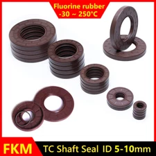 FKM Rotary Shaft Seal TC Oil Seals Double Lip Spring ID 5-10 mm Dust Proof