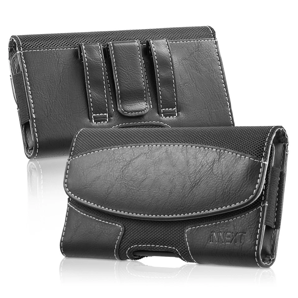 Coldre horizontal clipe de cinto estojo de transporte bolsa para telefone Apple iPhone/Samsung - Imagem 2 de 4
