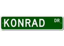 Konrad Drive Street Sign Personalized Custom Last Name Metal Sign - Aluminum