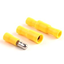 100Pcs Yellow Male Female Bullet Connector Insulating Joint Crimp Terminals