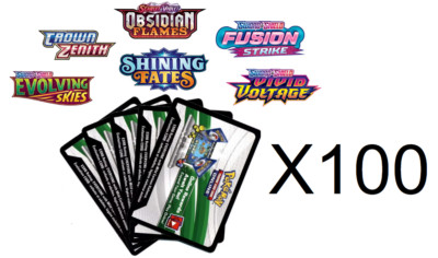 100 Code Cards Pokemon TCG Live Online Unused Immediate Delivery Via Message