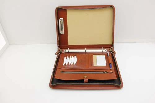 Noda Executive Italian Leather Padfolio 3 Ring Binder Professional Business