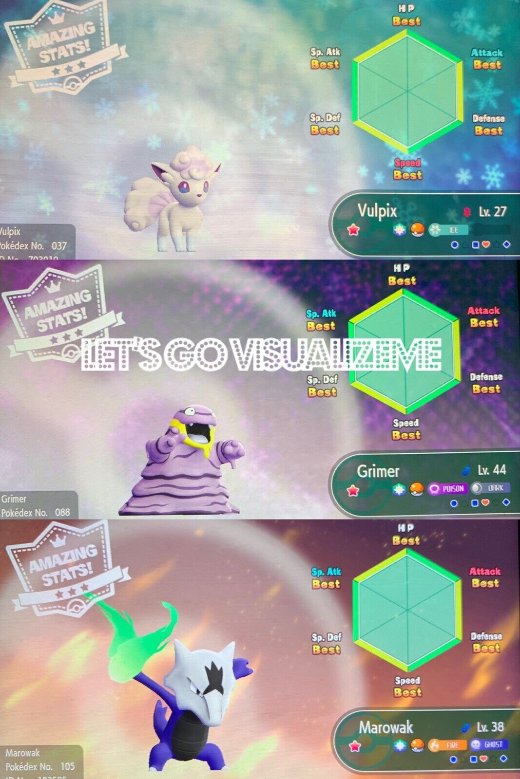 Shiny Alolan Ninetales / Pokemon Let's Go / 6IV Pokemon / Shiny Pokemon