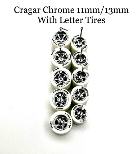 5 Ruote Cromate Cragar Con Pneumatici Gomma - Scala 1/64, Per Modellini 5 Ruote Cromate Cragar Con Pneumatici Gomma - Scala 1/64, Per Modellini