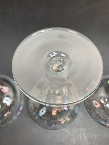 3 Hand Blown Millefiori Margarita Glasses Bubbles Large Mexican Art Fiesta Fiore - 第 17/22 張圖片