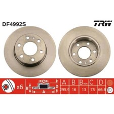 2x Bremsscheibe TRW DF4992S passend für IVECO