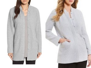 tencel stretch grid long jacket
