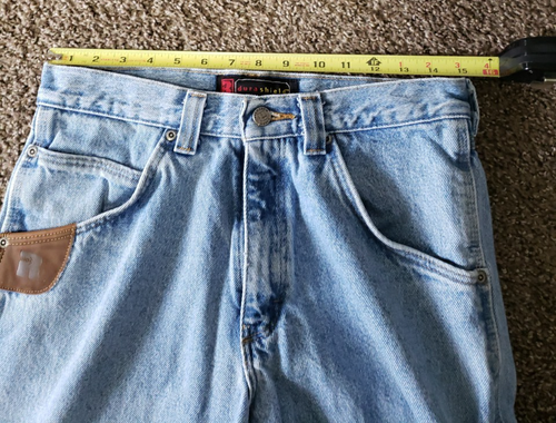 Wrangler Riggs Durashield Jeans Mens 30x28 Light Blue Carpenter Denim Work Wear - Picture 8 of 17