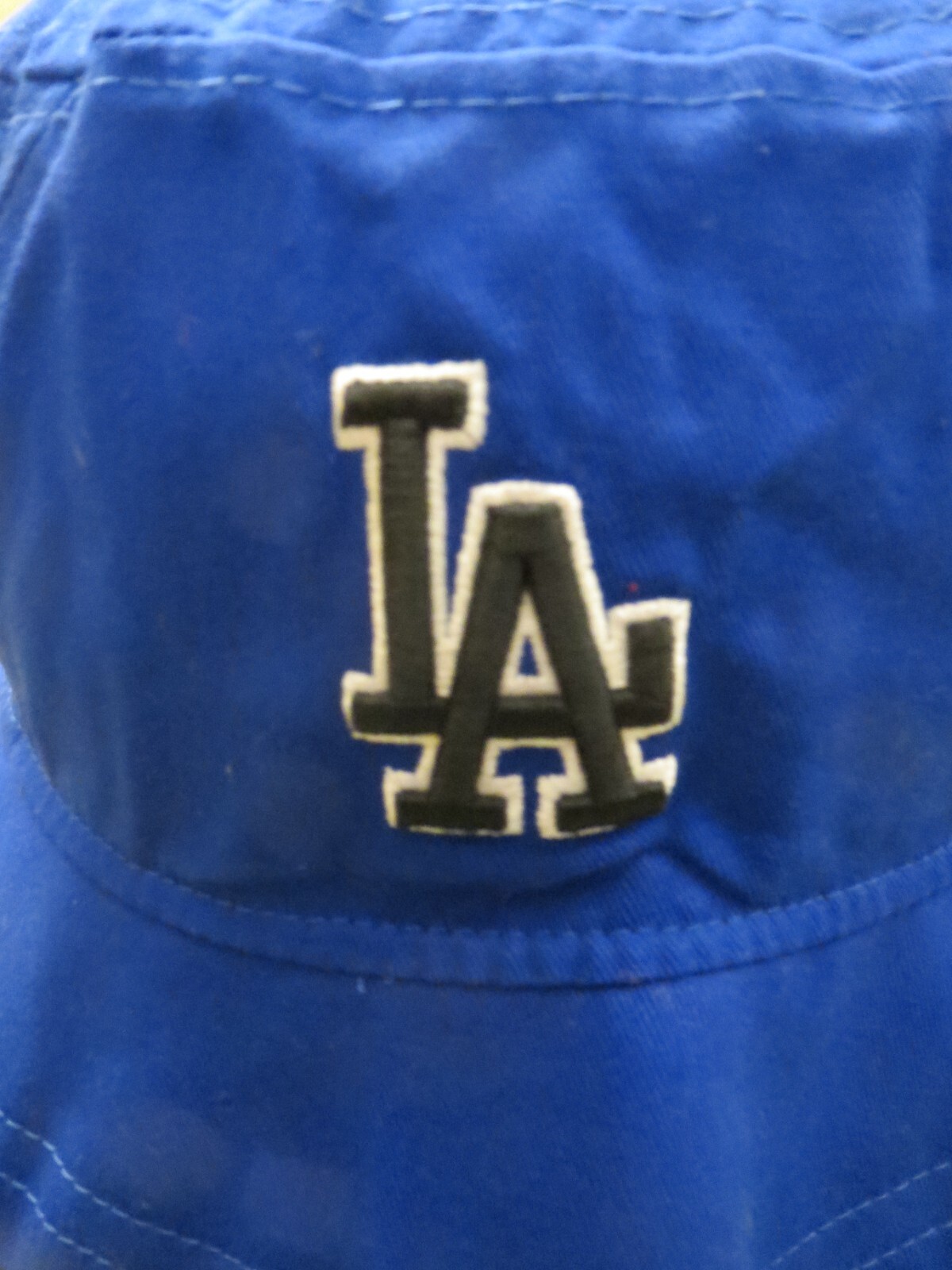 New Era LA Dodgers Blue Bucket Hat, Black & White Logo, Size Large eBay
