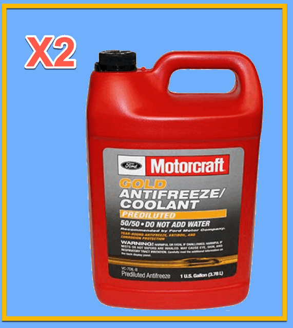 2 Gallons Engine Coolant/Antifreeze MOTORCRAFT VC7DILB 50/50 Gold/Amber