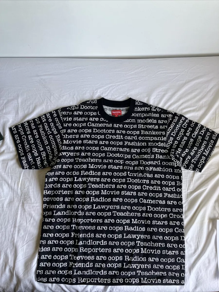 Supreme NY New York Cops Top Ringer size M Medium Black and White