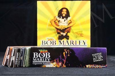 5 PACKS AUTHENTIC BOB MARLEY KING SIZE PAPERS PURE NATURAL GUM
