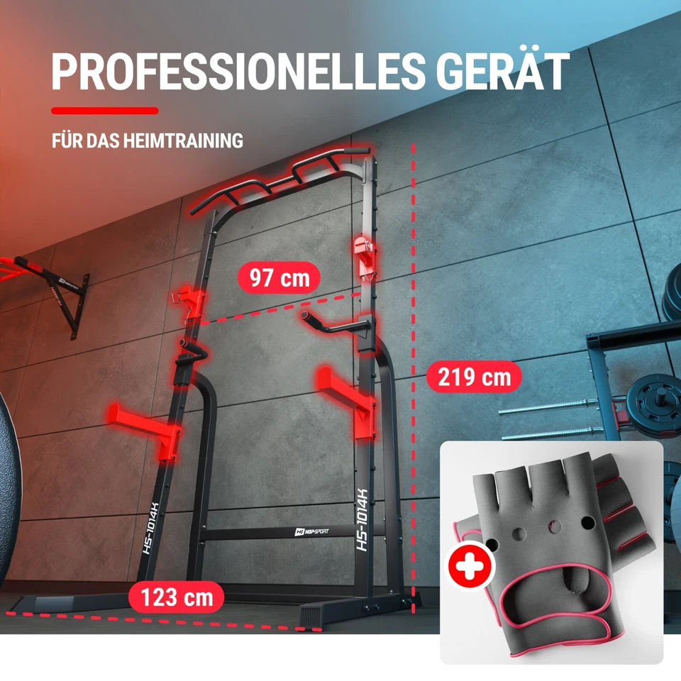 Kraftturm mit Squat Rack, Kniebeugenständer, Dip-Station und Klimmzugstange - Bild 4 von 4