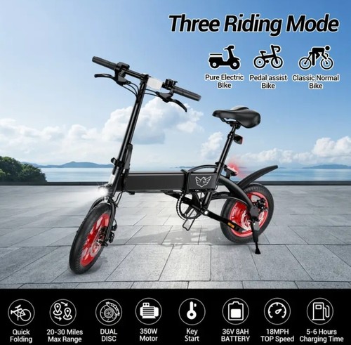Foldable City Commuter Ebike With Safe 350w Motor And 36v Battery With Lights